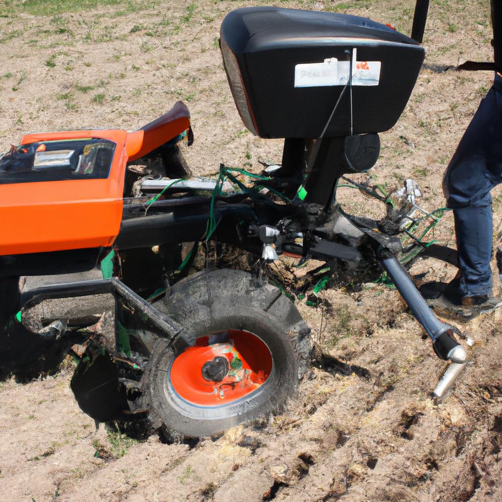 Person using agricultural technology equipment