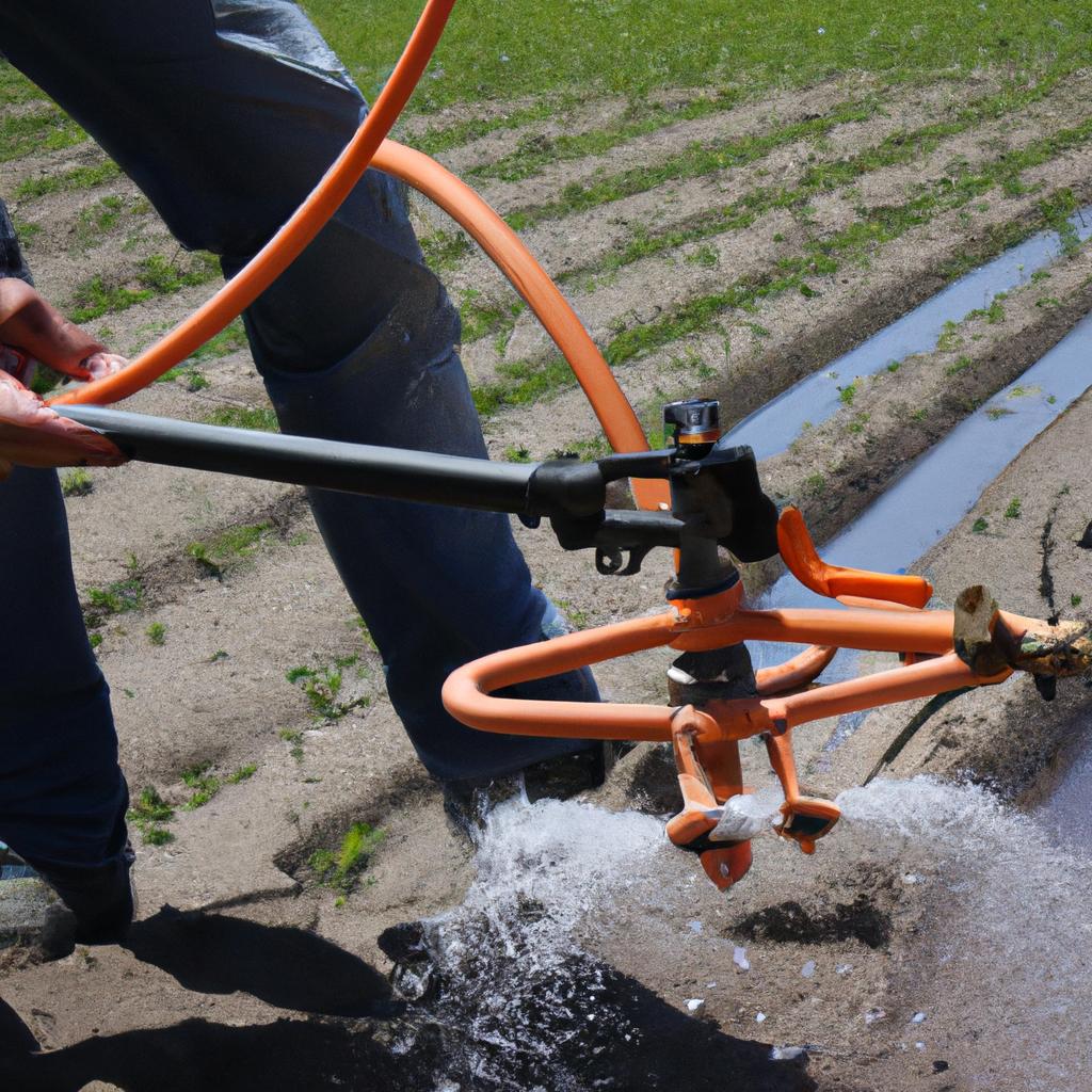 Person demonstrating irrigation techniques