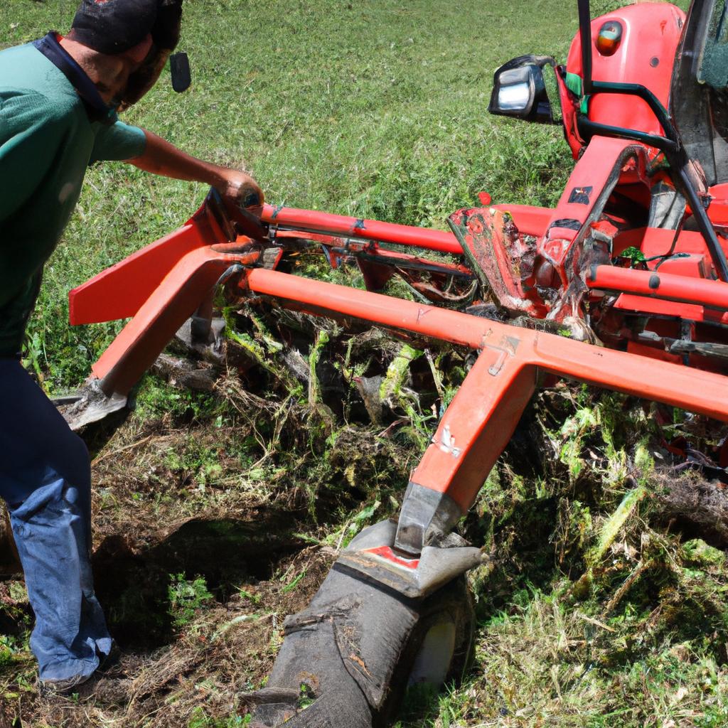 Person using agricultural technology equipment