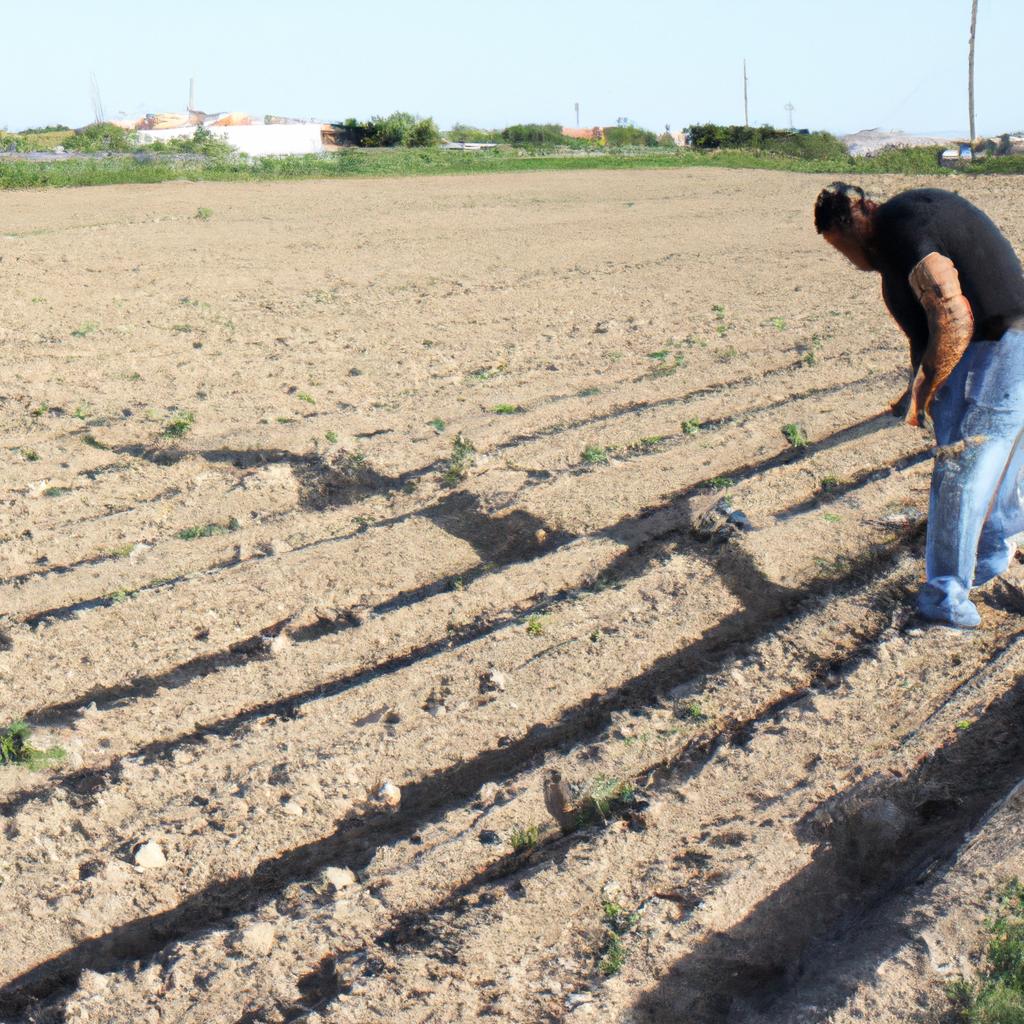Person working in agricultural field