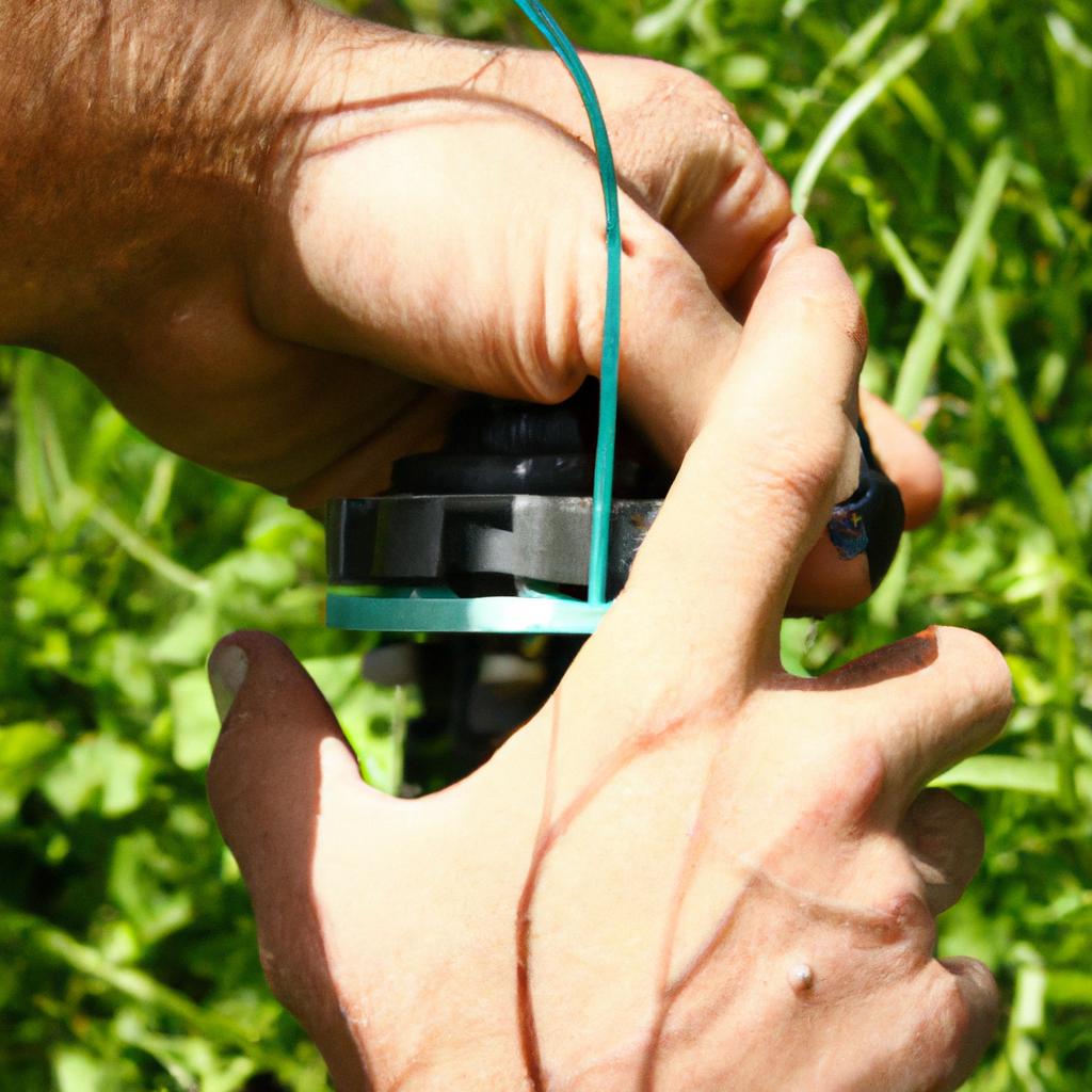 Person operating smart irrigation system