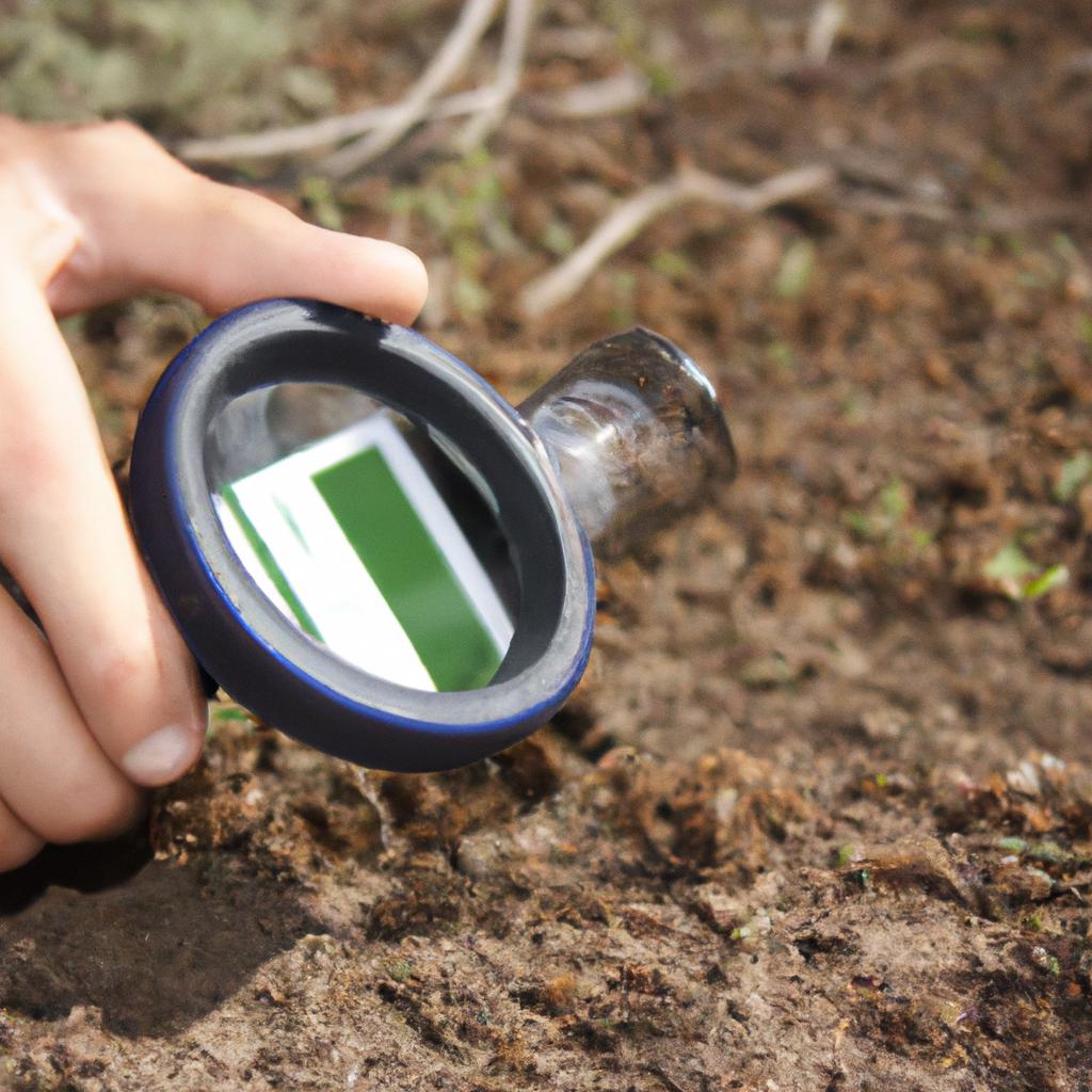 Person conducting soil nutrient analysis